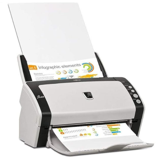 Fujitsu FI-6130Z Business Card & Flatbed Scanner | 600 x 600 DPI, CCD Sensor, USB 2.0 Connectivity, 50-Page ADF