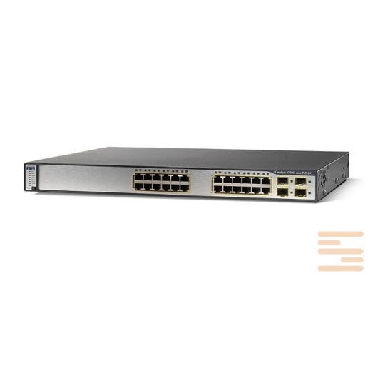 Cisco Catalyst 3750G-24PS-E Switch | 24 Gigabit Ethernet Ports | PoE | Enhanced Image
